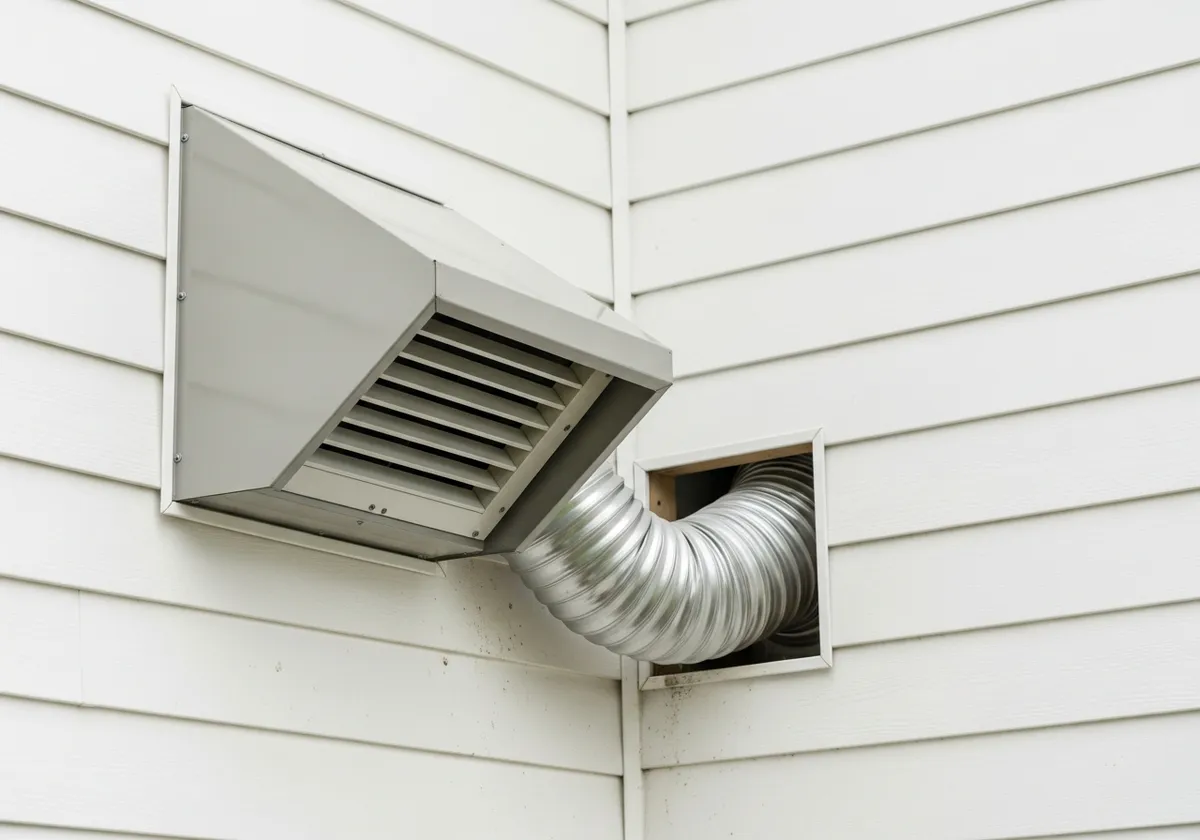 Clean residential dryer vent exterior