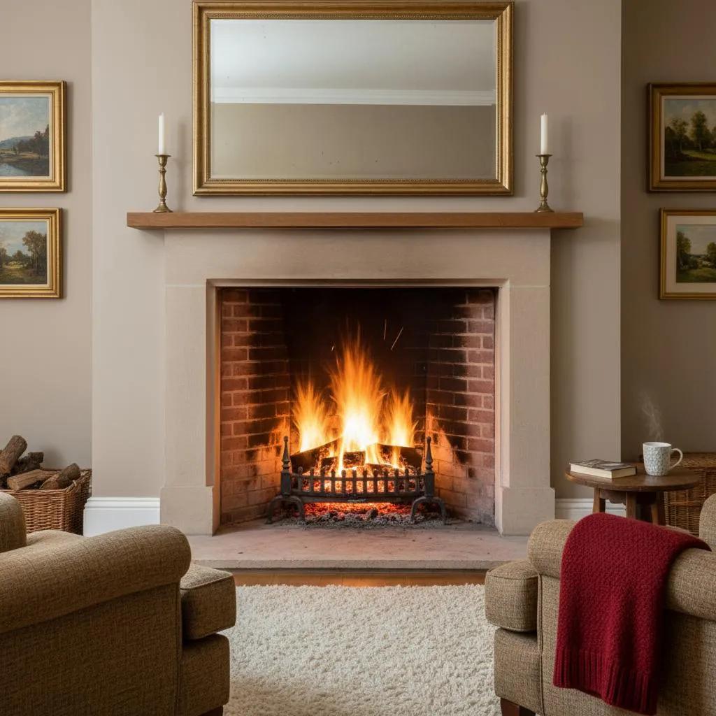 Clean fireplace after professional chimney sweep service